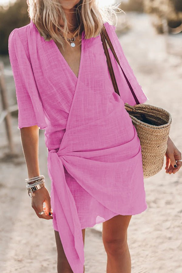 Wrap-Style Mini Dress | Lightweight Fabric | Versatile Summer Wear