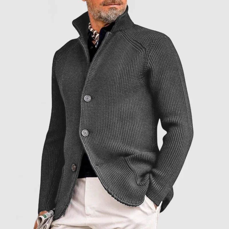 Button-Up Knit Cardigan Jacket | Stylish Midweight Layer | Soft Wool Blend | Smart Casual