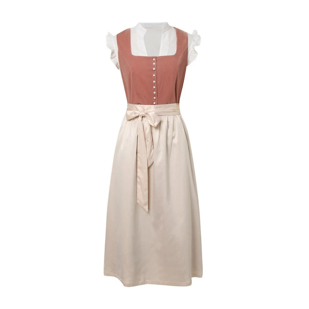 Vintage-Inspired Dirndl Dress | Lace Sleeve Detail | Elegant Midi Length