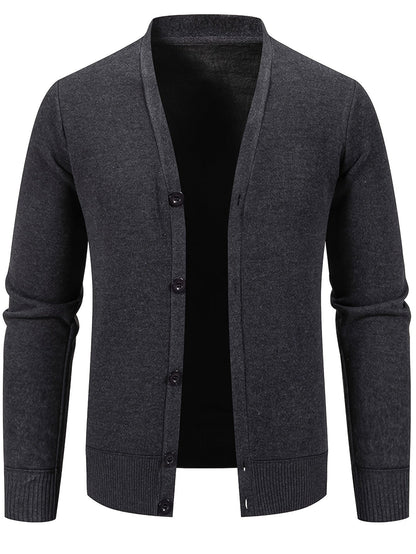 Men's Button-Up Knit Cardigan | Lightweight Layer | Classic V-Neck Sweater