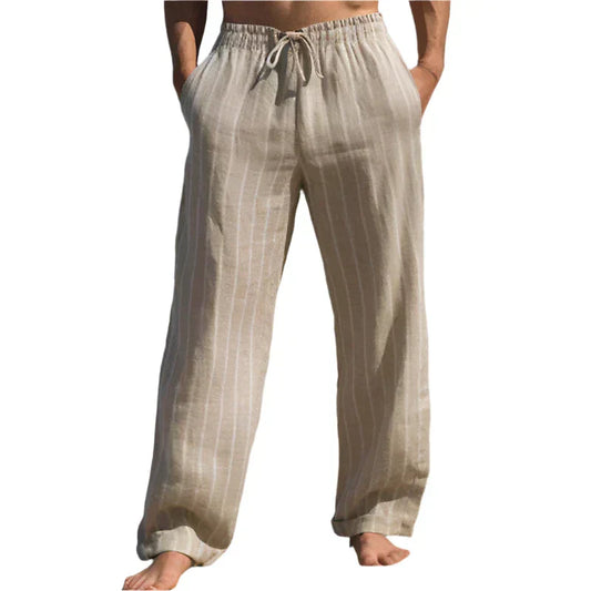 Men’s Linen Blend Lounge Pants | Relaxed Fit | Drawstring Waist