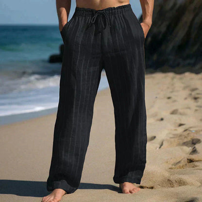 Men’s Linen Blend Lounge Pants | Relaxed Fit | Drawstring Waist