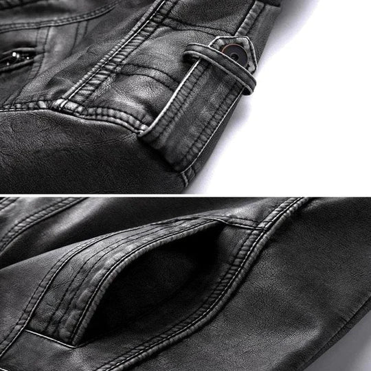 Men’s Faux Leather Moto Jacket | Zip-Up Biker Style | Casual Outerwear Canada