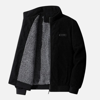 Corduroy Fleece-Lined Jacket | Zip-Up Bomber Style | Warm Casual Outerwear