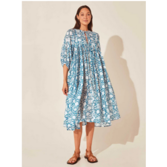 Bold Floral Print Midi Dress | Relaxed Fit | Lightweight Vacation Style