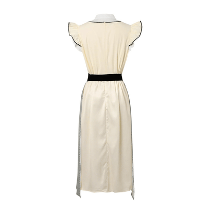 Elegant Dirndl-Inspired Dress | Contrast Skirt & Velvet Bow | Fit & Flare