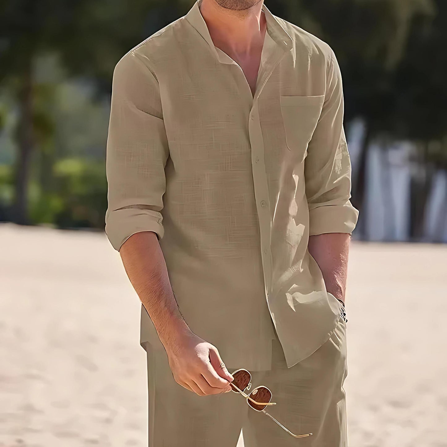Linen Shirt & Pants Set | Breathable 2-Piece Summer Outfit | Relaxed Fit Co-Ord