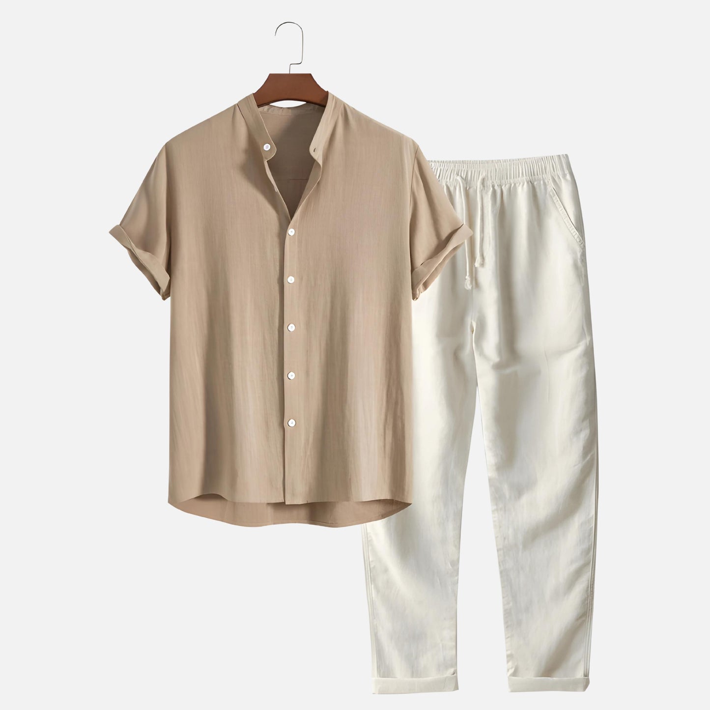 Men’s Summer Co-ord Set | Short Sleeve Shirt & Drawstring Pants