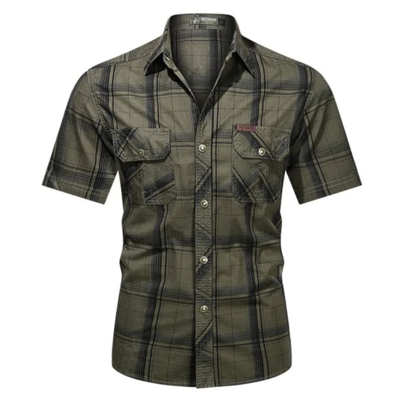 Men’s Flannel Shirt | Brushed Cotton Button-Up | Plaid Workwear Layer