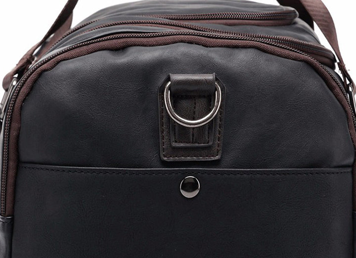 Men’s Faux Leather Duffel Bag | Weekender Carryall | Water-Resistant Travel Gear