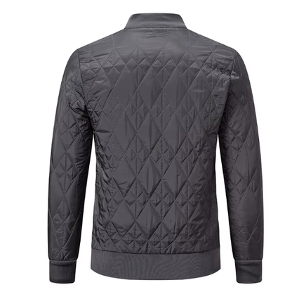 Men’s Diamond Quilted Jacket | Lightweight Bomber Fit | Transitional Zip-Up Outerwear