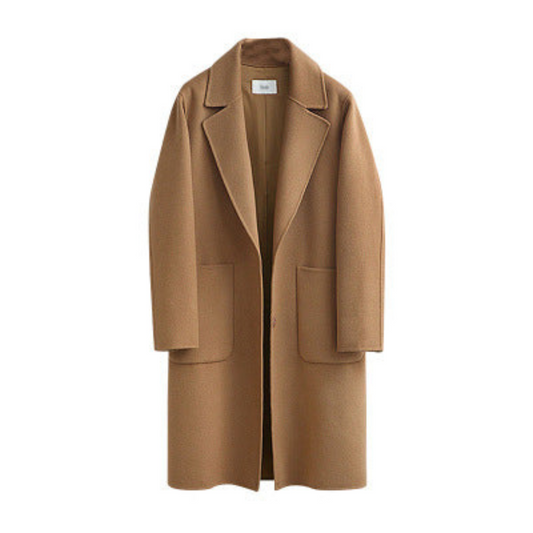 Long Wool-Blend Overcoat | Single-Breasted Classic | Tailored Cold-Weather Layer