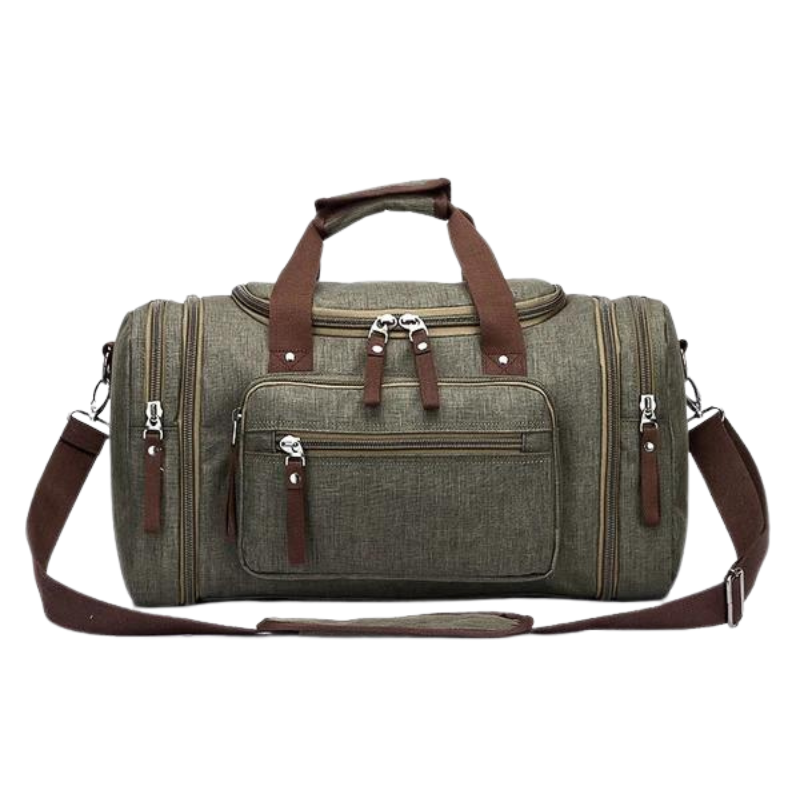Men’s Canvas Duffel Bag | Weekender with Shoe Compartment | Travel Gym Holdall