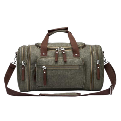 Men’s Canvas Duffel Bag | Weekender with Shoe Compartment | Travel Gym Holdall