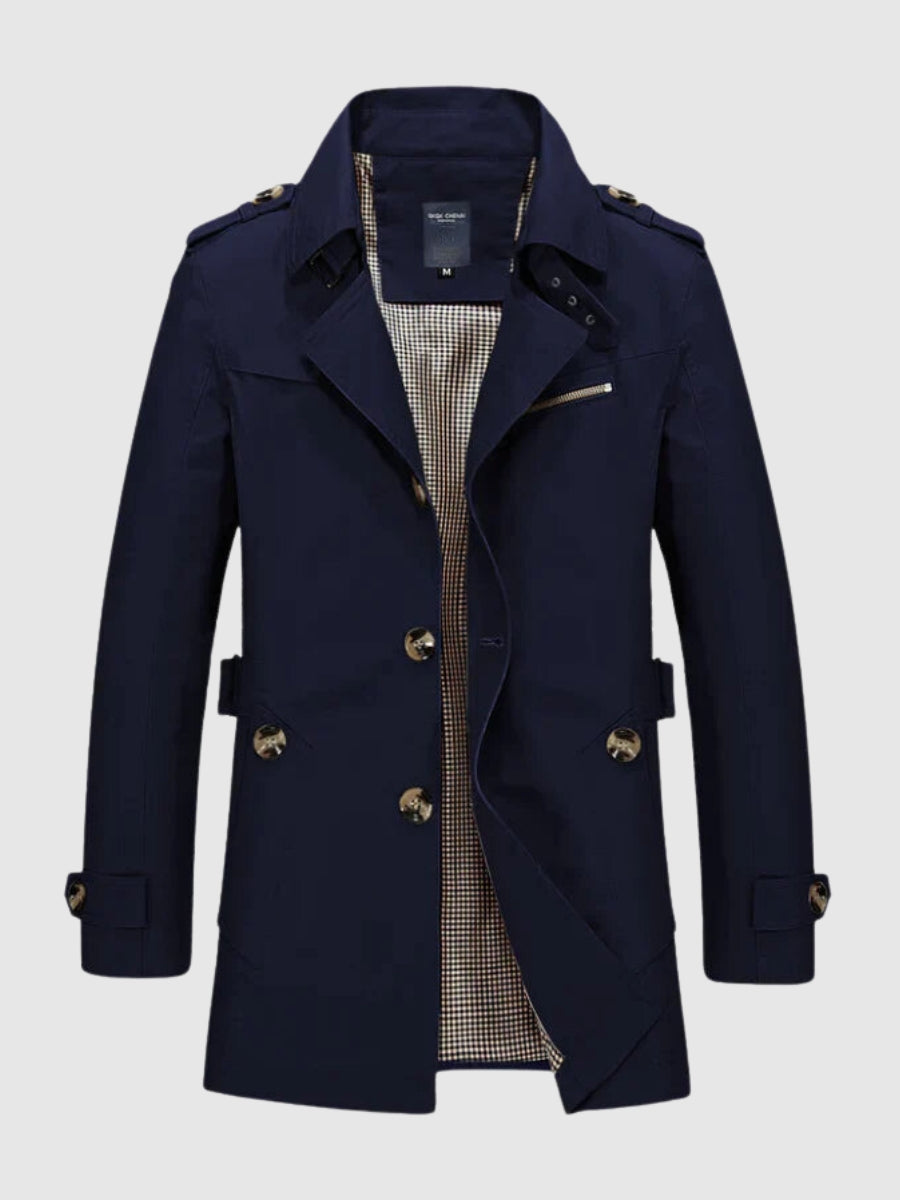 Men's Classic Trench Coat | Midweight Cotton Blend with Belt | Transitional Outerwear Canada