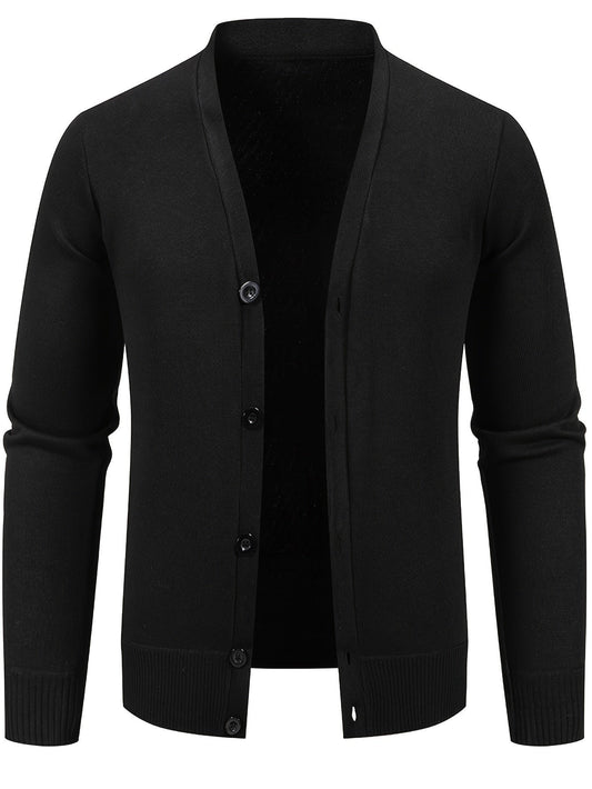Men's Button-Up Knit Cardigan | Lightweight Layer | Classic V-Neck Sweater