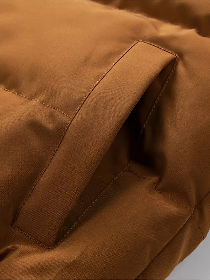 Men's Colour-Block Puffer Jacket | Sherpa Lined | Hooded Varsity Style