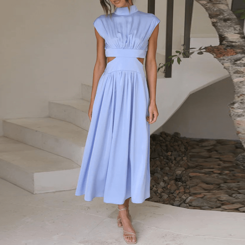 High Neck Cut-Out Midi Dress | Sleek Summer Occasionwear