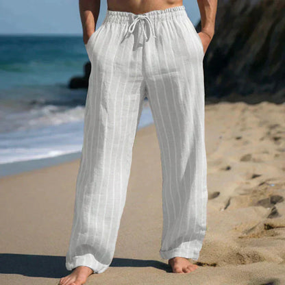 Men’s Linen Blend Lounge Pants | Relaxed Fit | Drawstring Waist