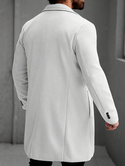 Men's Wool-Blend Overcoat | Tailored Fit | Mid-Length Fall & Winter Dress Coat