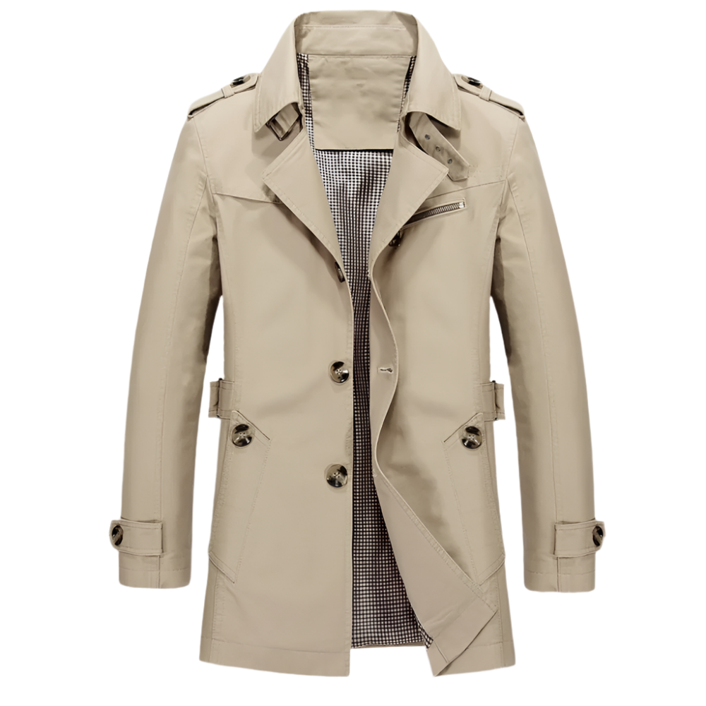Men’s Trench Coat | Double-Breasted Classic | Lightweight Spring Outerwear