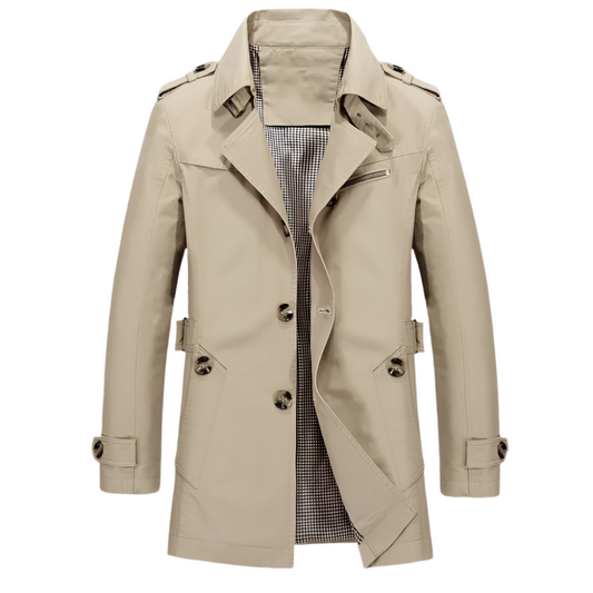Men’s Trench Coat | Double-Breasted Classic | Lightweight Spring Outerwear