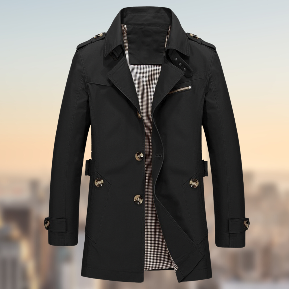 Men’s Trench Coat | Double-Breasted Classic | Lightweight Spring Outerwear
