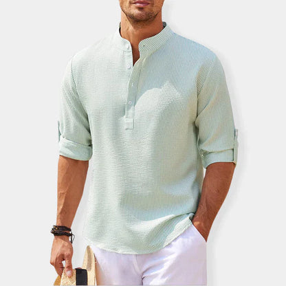 Men’s Lightweight Henley Shirt | 3-Button Collar | Breathable Everyday Essential