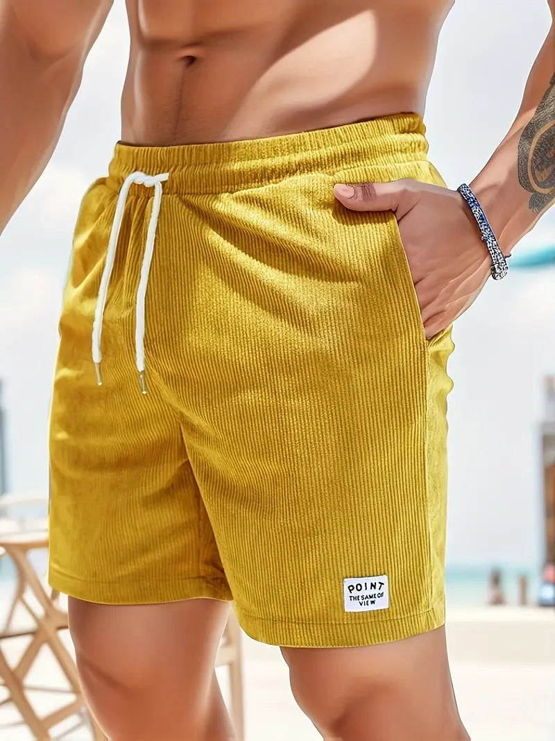 Men's Corduroy Drawstring Shorts | Relaxed Fit | Beach & Lounge Ready