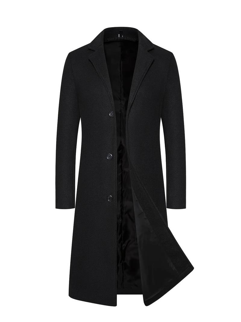 Classic Long Wool Coat | Tailored Fit | Warm Winter Outerwear | Elegant Minimalist Design