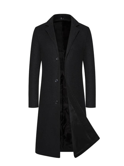 Classic Long Wool Coat | Tailored Fit | Warm Winter Outerwear | Elegant Minimalist Design