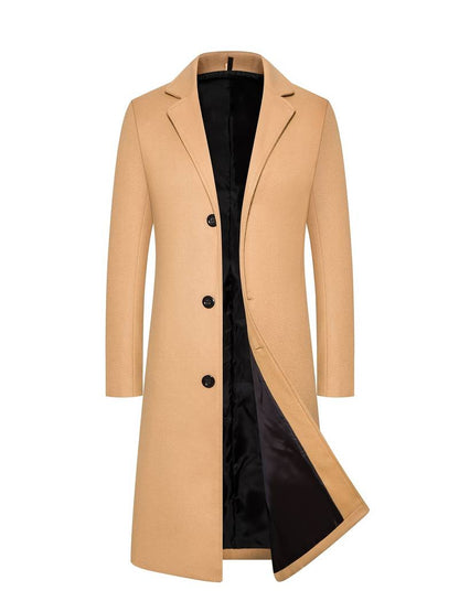 Classic Long Wool Coat | Tailored Fit | Warm Winter Outerwear | Elegant Minimalist Design