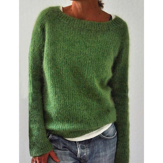 Brushed Knit Crewneck Sweater | Lightweight Fluffy Texture | Classic Fit