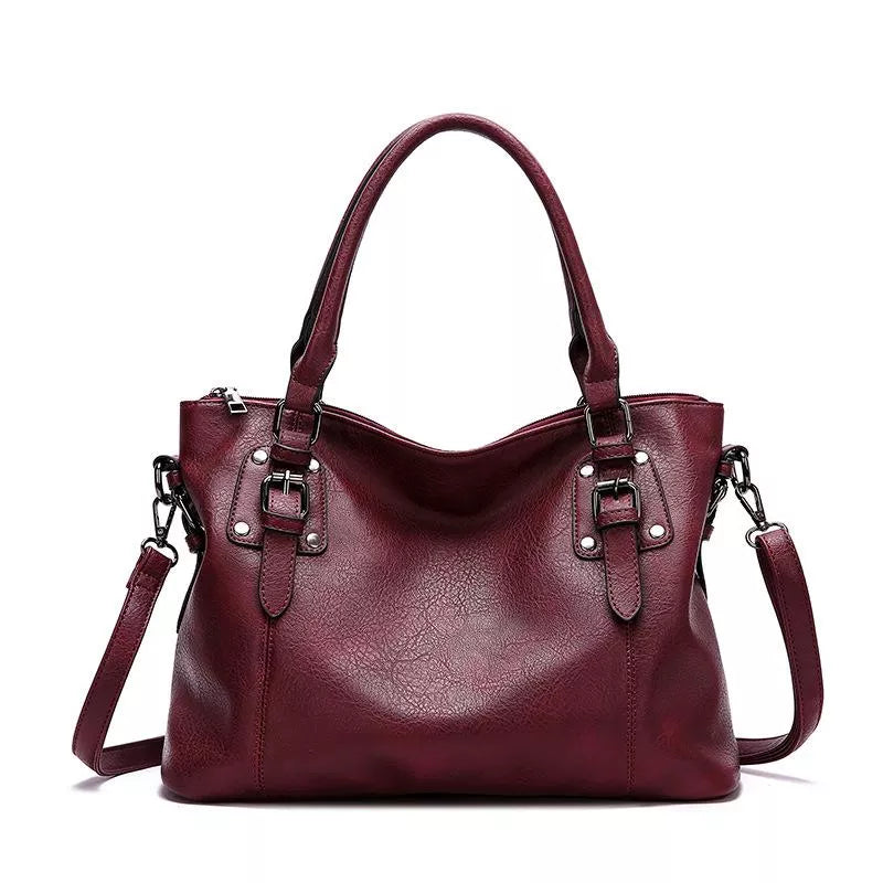 Structured Tote Handbag | PU Leather with Buckle Detail | Everyday Shoulder Bag