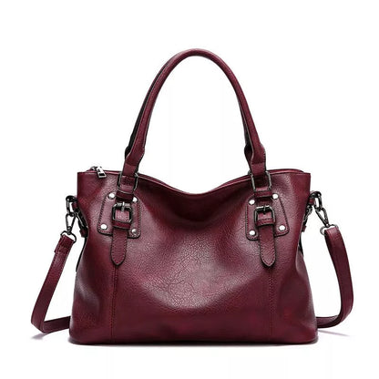Structured Tote Handbag | PU Leather with Buckle Detail | Everyday Shoulder Bag