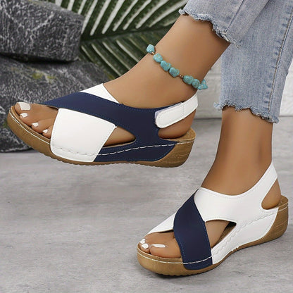 Two-Tone Comfort Sandals | Cushioned Sole | Adjustable Fit