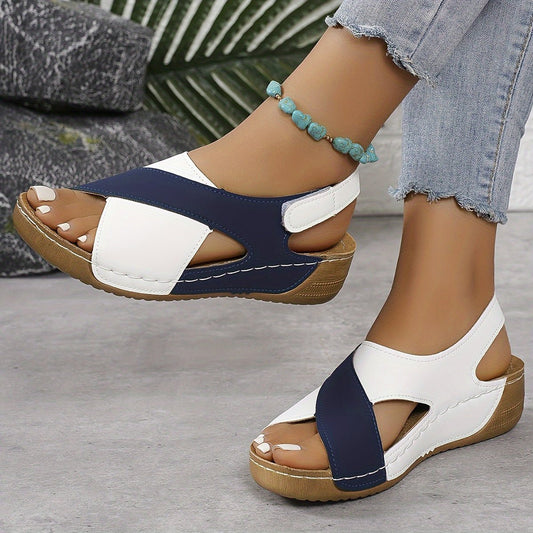 Two-Tone Comfort Sandals | Cushioned Sole | Adjustable Fit