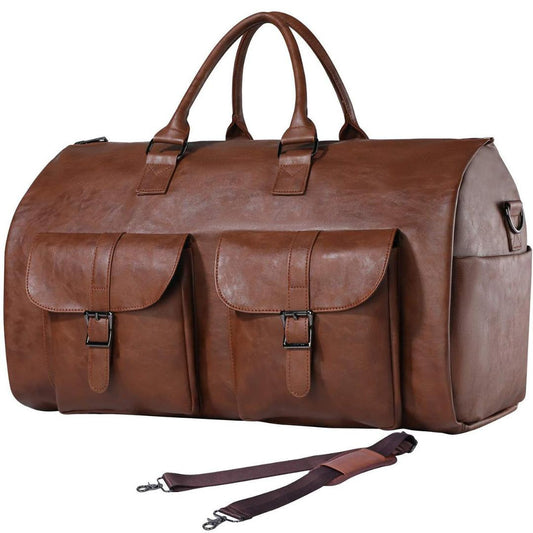 Men’s Vintage Leather Weekender Bag | Travel Duffle | Classic Structured Design