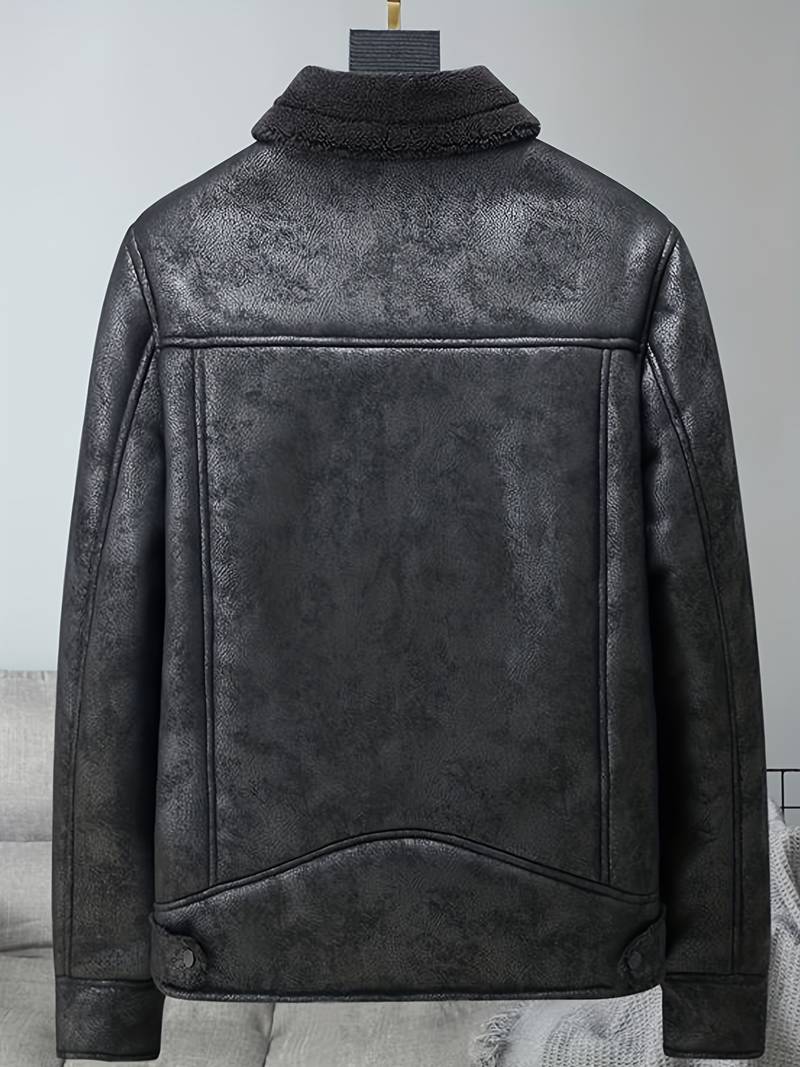 Men's Shearling Aviator Jacket | Genuine Leather | Warm Lined | Classic Flight Style