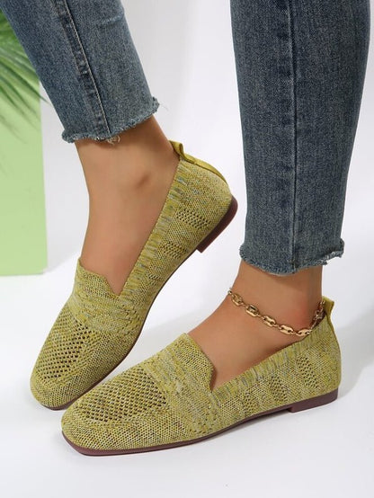 Women's Slip-On Loafers | Glitter Knit Upper with Cushioned Insole | Lightweight Casual Flats
