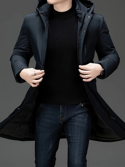 Men’s Hooded Winter Parka | Water-Resistant Longline Coat | Cold Weather Performance Outerwear