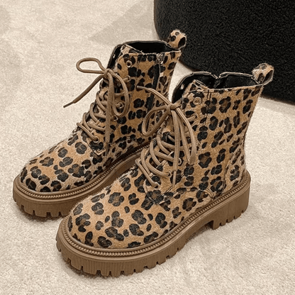 Leopard Print Lace-Up Boots | Chunky Sole | Bold & Stylish
