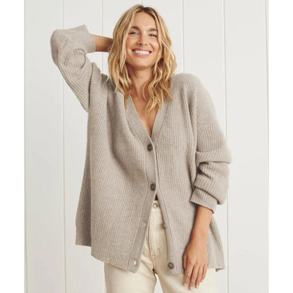 Ribbed Knit Button Cardigan | Relaxed Fit with Drop Shoulders | Soft Casual Layer