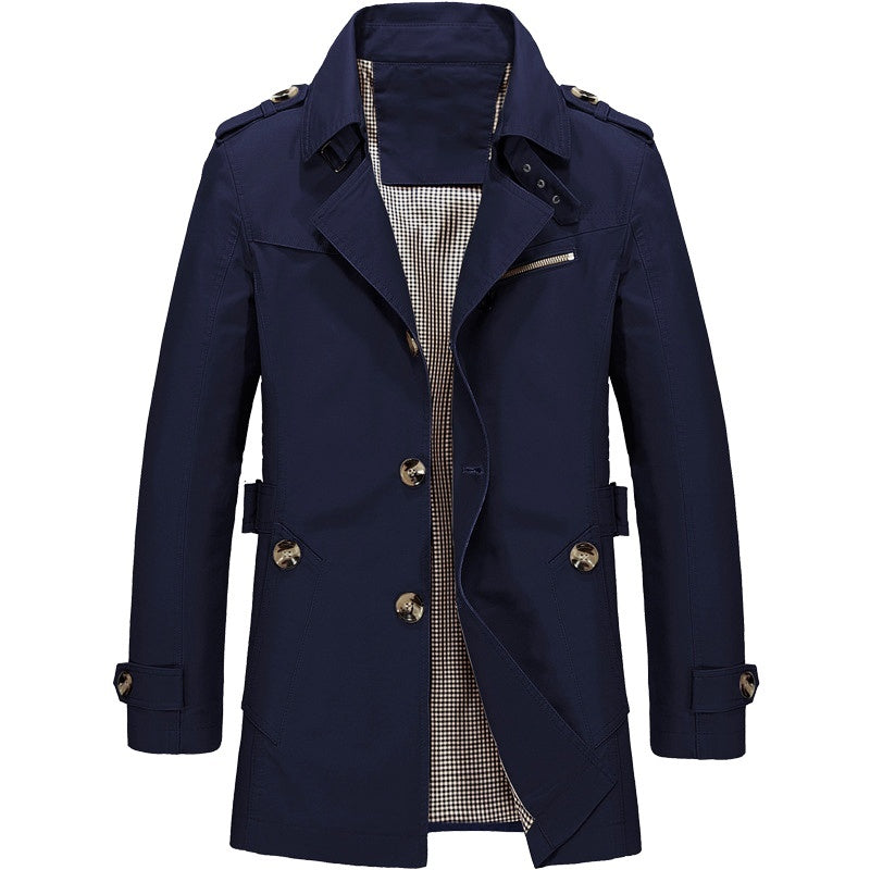 Men’s Lightweight Trench Coat | Classic Fit | Spring & Fall Jacket