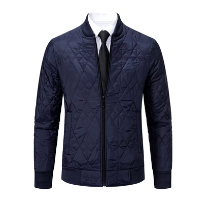 Men’s Diamond Quilted Jacket | Lightweight Bomber Fit | Transitional Zip-Up Outerwear