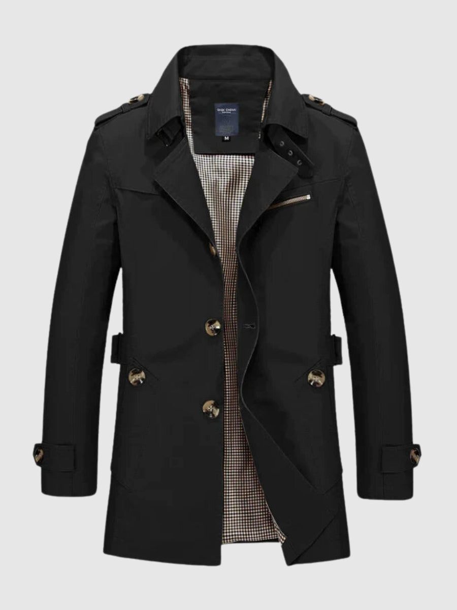 Men's Classic Trench Coat | Midweight Cotton Blend with Belt | Transitional Outerwear Canada