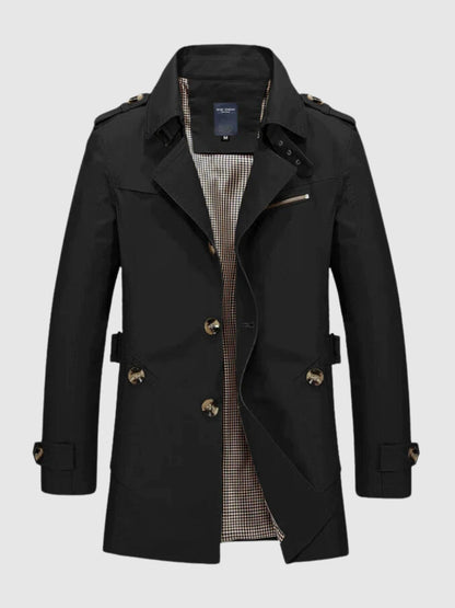 Men's Classic Trench Coat | Midweight Cotton Blend with Belt | Transitional Outerwear Canada