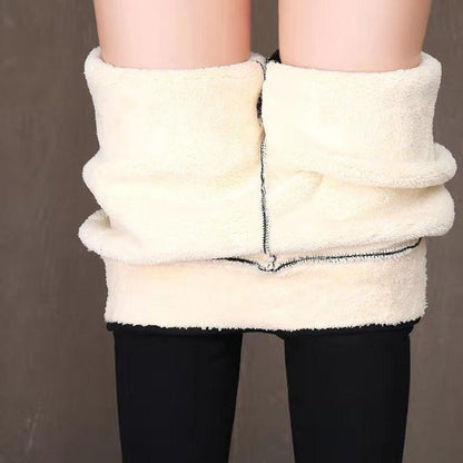 Fleece-Lined Thermal Leggings | Black & White | Polyester Blend | Winter Warmth
