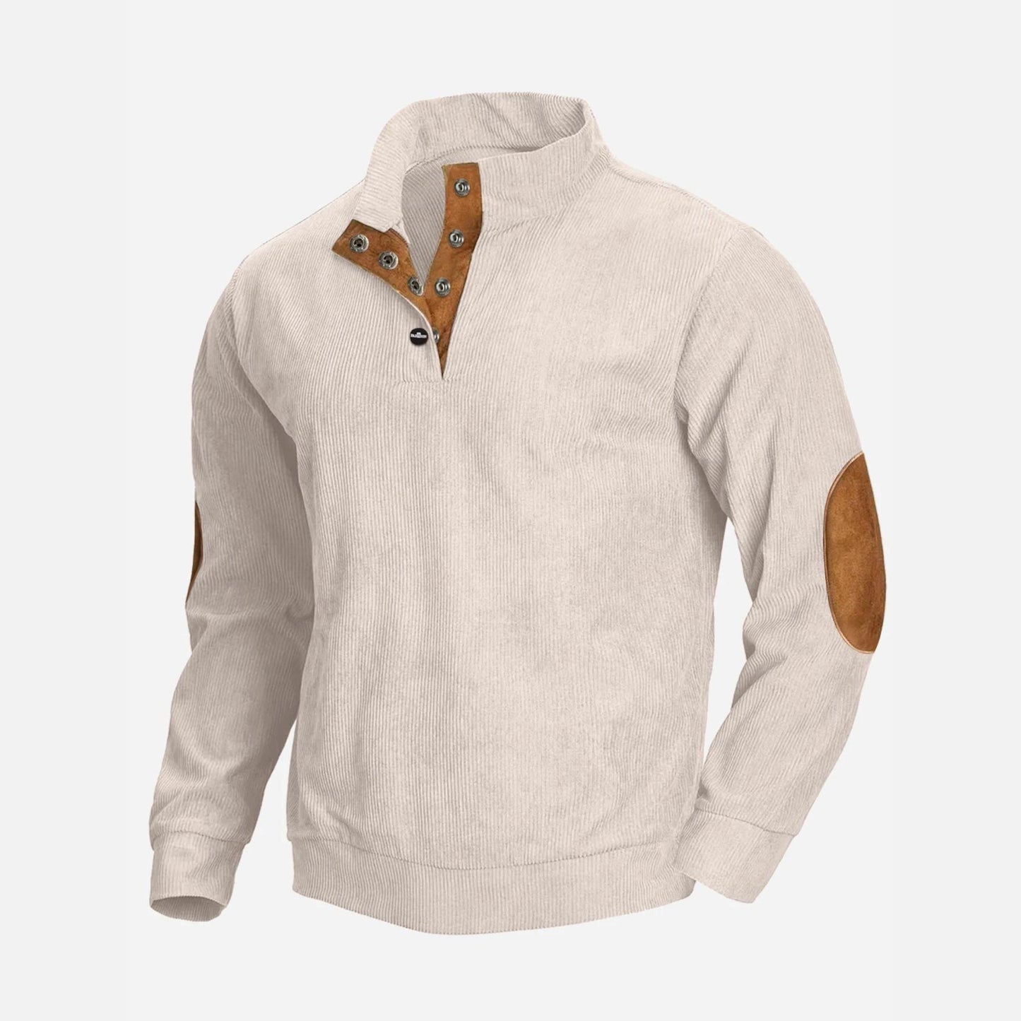 Men’s Quarter-Zip Corduroy Pullover | Suede Elbow Patch | Midweight Fall Layer
