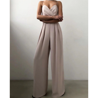 Strapless Pleated Jumpsuit | Wide-Leg Silhouette | Elegant Evening One-Piece